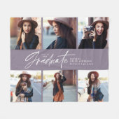 Multifoto modern zwart script afstuderen f fleece deken (Voorkant (Horizontaal))