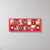 Multifoto Red Heart Pattern Foto Canvas Afdruk (Voorkant)