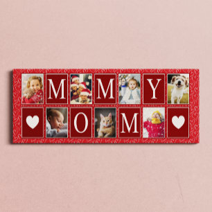 Multifoto Red Heart Pattern Foto Canvas Afdruk