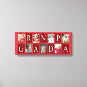 Multifoto Red Heart Pattern Grandpa Foto Canvas Afdruk (Voorkant)
