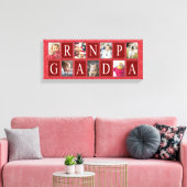 Multifoto Red Heart Pattern Grandpa Foto Canvas Afdruk (Insitu (Woonkamer))