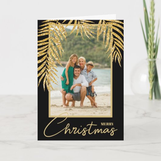 Multifoto Tropical Folded Kerstfeestkaart Kaart (Voorkant)