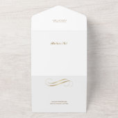 Multifoto van de moderne Faux Gold kerstboomfamili All In One Uitnodiging (Buitenkant)