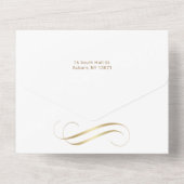 Multifoto van de moderne Faux Gold kerstboomfamili All In One Uitnodiging (Achterkant)