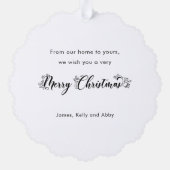 Multifoto van Rustic Linen Prettige feestdagen Ornament Kaart (Achterkant)