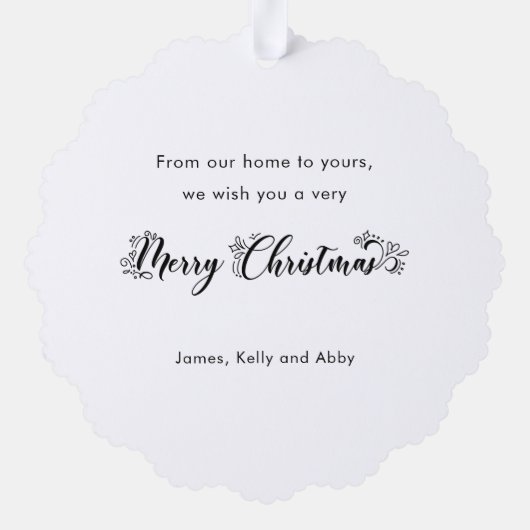 Multifoto van Rustic Linen Prettige feestdagen Ornament Kaart (Achterkant)