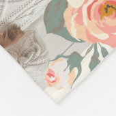 MultiFotonet voor Moeder met Perzikbloemen Fleece Deken (Hoek)