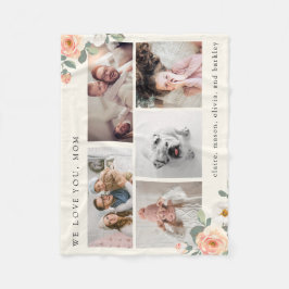 MultiFotonet voor Moeder met Perzikbloemen Fleece Deken