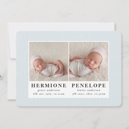 Multifotoreale tweeling in moderne geometrie + typ aankondiging (Achterkant)