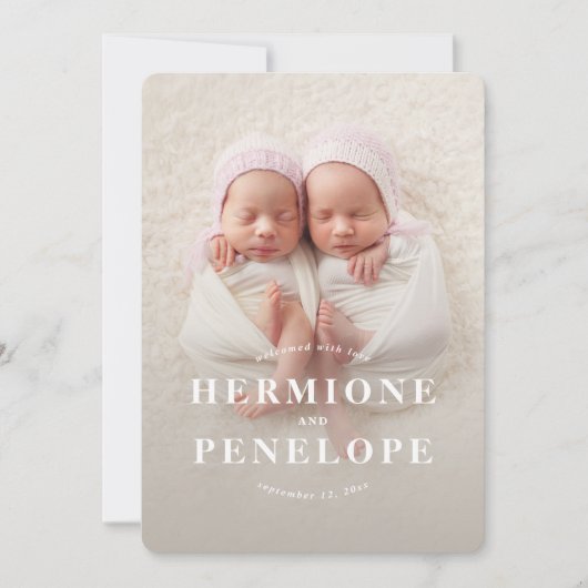 Multifotoreale tweeling in moderne geometrie + typ aankondiging (Voorkant)