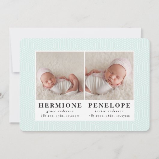 Multifotoreale tweeling in moderne geometrie + typ aankondiging (Achterkant)