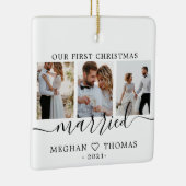 Multifoto's eerste kersthuwelijk keramisch ornament (Rechts)