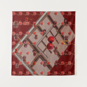 Multifunctioneel 'Kersen & Chocolade' met donkerro Wandkleed (Voorkant (horizontaal))