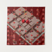 Multifunctioneel 'Kersen & Chocolade' met donkerro Wandkleed (Voorkant)