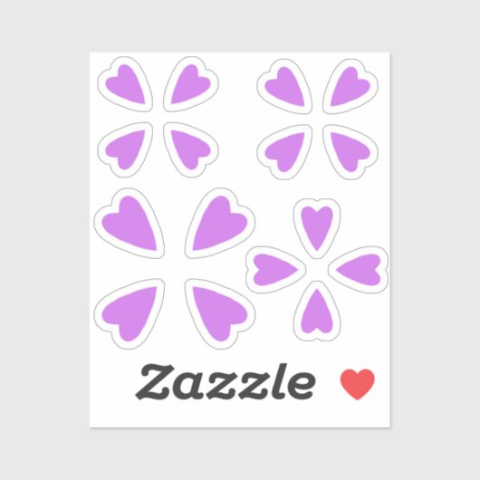 multifunctioneel Kleine paarse harten Sticker (Vel)