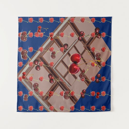 Multifunctioneel koelmiddel & kersen met Royal Blu Wandkleed (Voorkant (horizontaal))