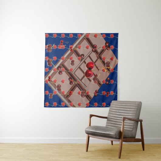 Multifunctioneel koelmiddel & kersen met Royal Blu Wandkleed (In Situ (horizontaal))