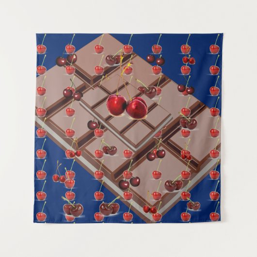 Multifunctioneel koelmiddel & kersen met Royal Blu Wandkleed (Voorkant)