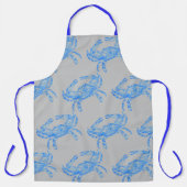  multifunctionele blauwe krab afdruk schort (Voorkant)