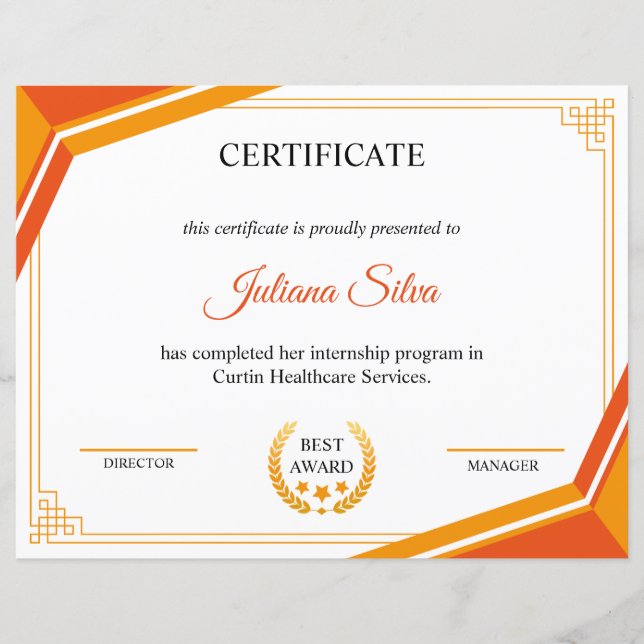 Multifunctionele certificaatSjabloon (Voorkant)