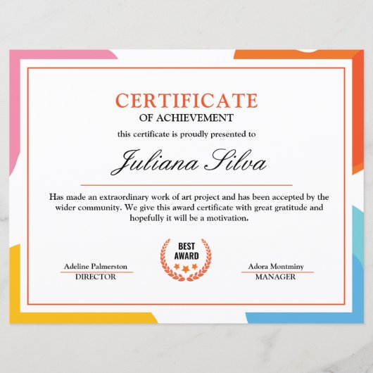 Multifunctionele certificaatSjabloon (Voorkant)