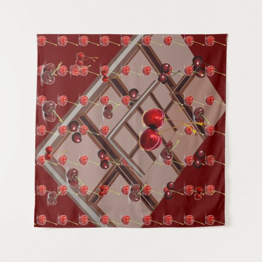 Multifunctionele 'Cherries & Chocolate' met Dark R Wandkleed (Voorkant (horizontaal))