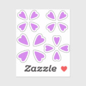 multifunctionele kleine paarse hartjes sticker (Vel)