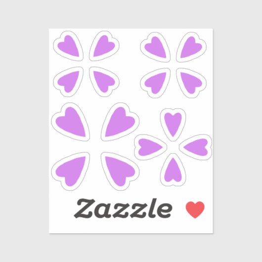 multifunctionele kleine paarse hartjes sticker (Vel)