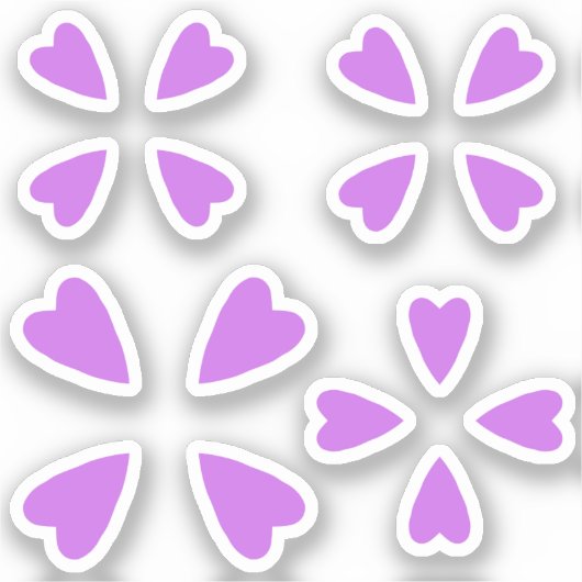 multifunctionele kleine paarse hartjes sticker (Voorkant)