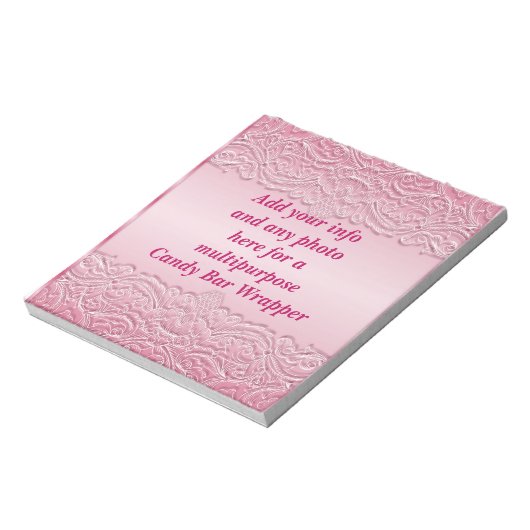 Multifunctionele roze Snoep Bar Wrapper Party Favo Notitieblok (Linkerzijde)