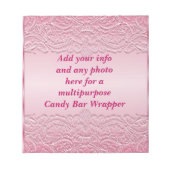 Multifunctionele roze Snoep Bar Wrapper Party Favo Notitieblok (Voorkant)
