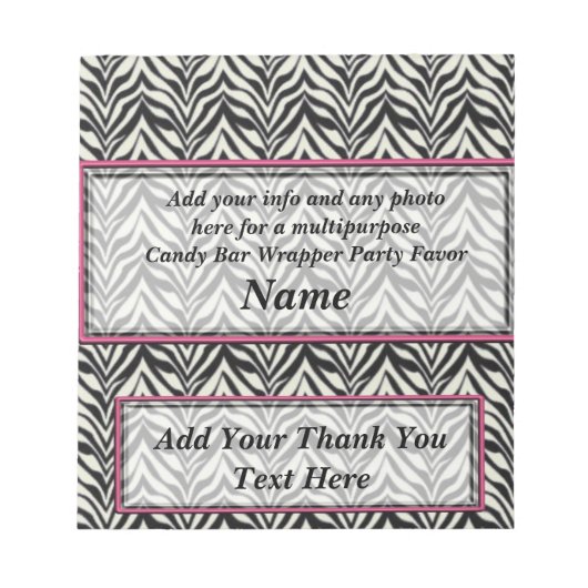 Multifunctionele Snoep Bar Wrapper Party Favors Notitieblok (Voorkant)