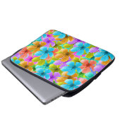 Multigekleurde bloesems, laptophoes laptop sleeve (Voorkant onderkant)