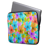 Multigekleurde bloesems, laptophoes laptop sleeve (Voorkant Links)