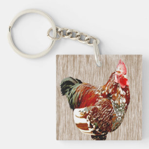 Multigekleurde rooster-extravert sleutelhanger