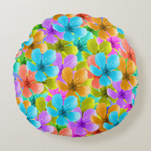 Multigekleurde trilbloesems, rond kussen
