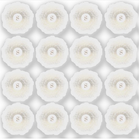 MultiGold Sparkle Monogram Sticker (Voorkant)