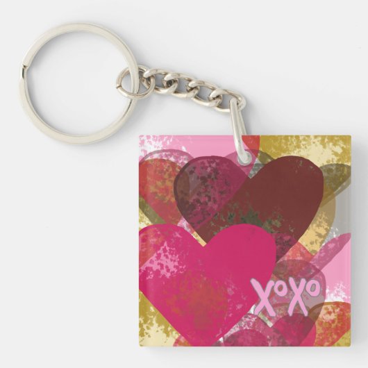 Multihart Abstract ontwerp Sleutelhanger (voorkant)