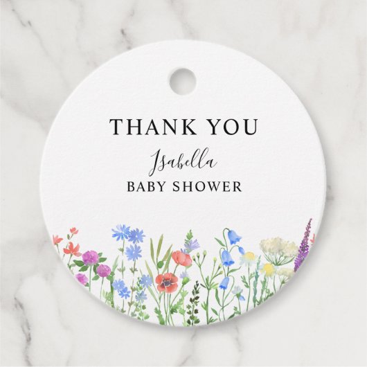 Multihued Wildflower Baby Shower Celebration Bedankjes Labels (Voorkant)