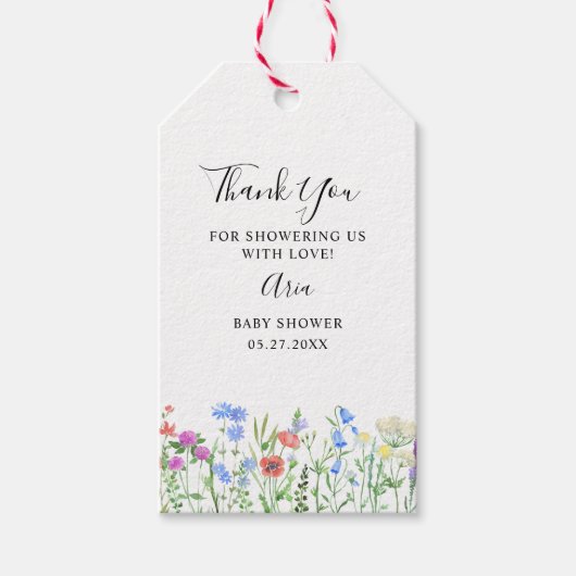 Multihued Wildflower Baby Shower Celebration Cadeaulabel (Voorkant)