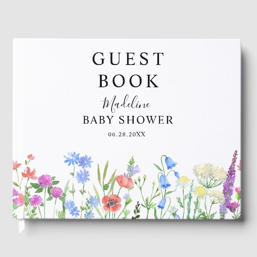 Multihued Wildflower Baby Shower Celebration Gastenboek (Voorkant)