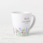 Multihued Wildflower Baby Shower Celebration Latte Mok (Rechterhoek)