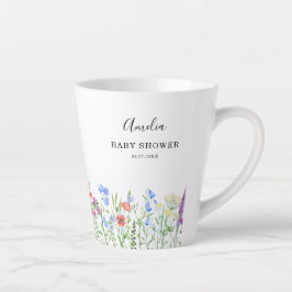 Multihued Wildflower Baby Shower Celebration Latte Mok