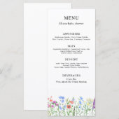 Multihued Wildflower Baby Shower Celebration Menu (Voorkant / Achterkant)
