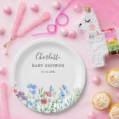 Multihued Wildflower Baby Shower Celebration Papieren Bordje (Feest)