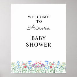 Multihued Wildflower Baby Shower Celebration Poster