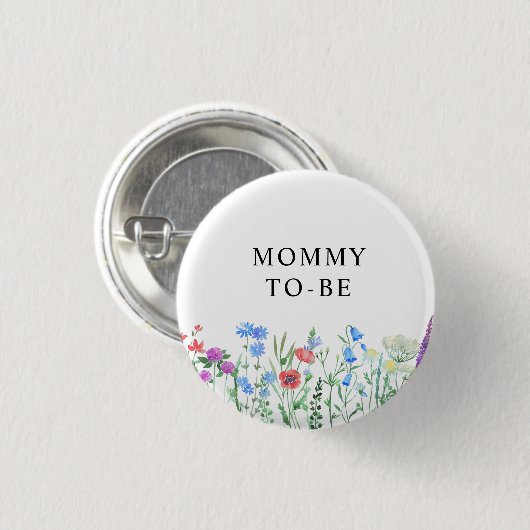Multihued Wildflower Baby Shower Celebration Ronde Button 3,2 Cm (Voorkant /achterkant)