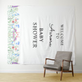 Multihued Wildflower Baby Shower Celebration Wandkleed (In Situ (horizontaal))