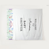 Multihued Wildflower Baby Shower Celebration Wandkleed (Voorkant (horizontaal))