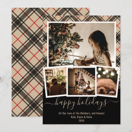 Multikaart voor Prettige feestdagen kerstkaarten (Voorkant / Achterkant)